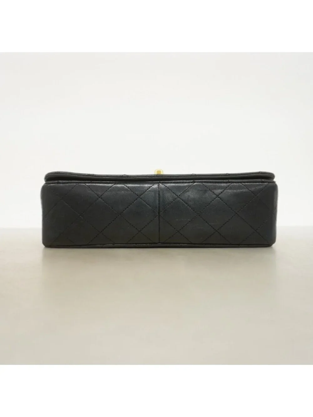 Chanel Shoulder Bag Quilted Lambskin Black Gold